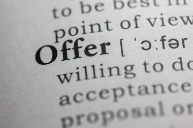 Sahte sözlük, teklifin sözlük tanımı