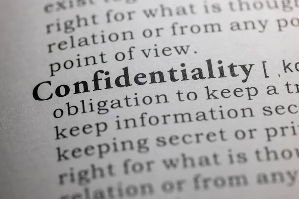 Fake Dictionary Word Dictionary Definition Confidentiality — Stock Photo, Image