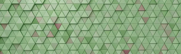 Fondo Geométrico Abstracto Con Triángulos Verdes Rosados Hexagones Render — Foto de Stock