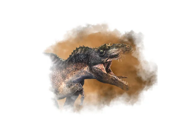 Gorgosaurus Dinosaur Smoke Background — Stock Photo, Image