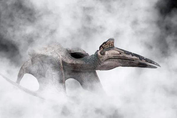 Кетцалькоатль Динозавр Димному Тлі — стокове фото