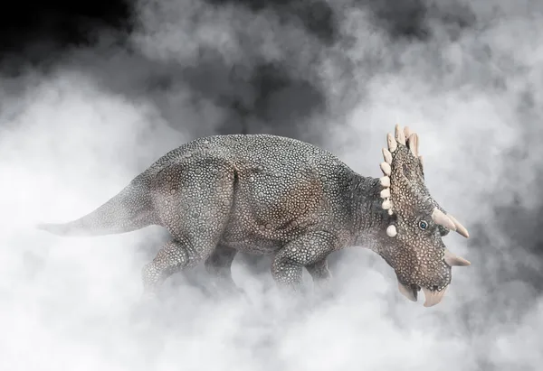 Regaliceratops Dinosaurie Rök Bakgrund — Stockfoto