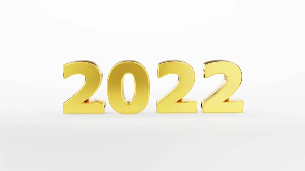 Inscrição Ouro 2022 Isolado Sobre Fundo Branco Feliz Ano Novo — Fotografia de Stock