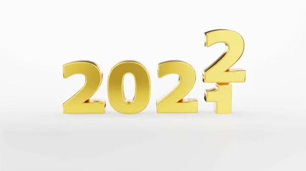 Guld Inskription 2022 Isolerad Vit Bakgrund Gott Nytt 2022 Illustration — Stockfoto