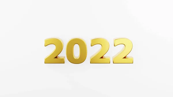 Gold Inscription 2022 Isolated White Background Happy New Year 2022 — Stock Photo, Image