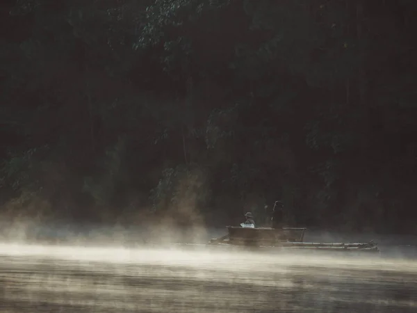 Landschappen Van Stuwmeren Mist Tijdens Welshe Ochtend Thailand — Stockfoto