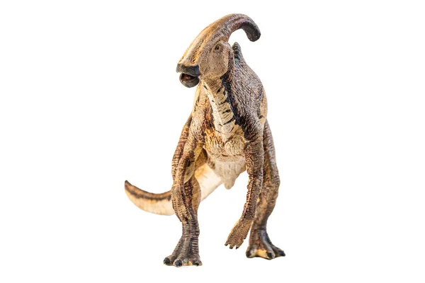 白い背景の恐竜パラアウロフォス — ストック写真