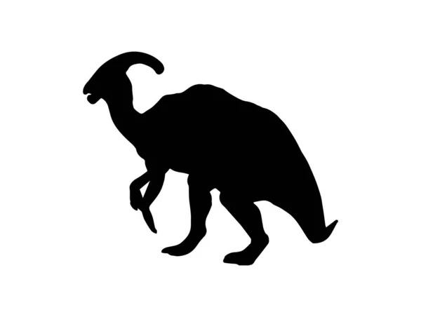 Parasaurolophus Dinosaurie Isolerad Bakgrund — Stock vektor