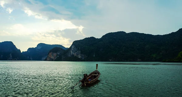 Landschap Hemel Met Kleine Vissersboten Thailand — Stockfoto