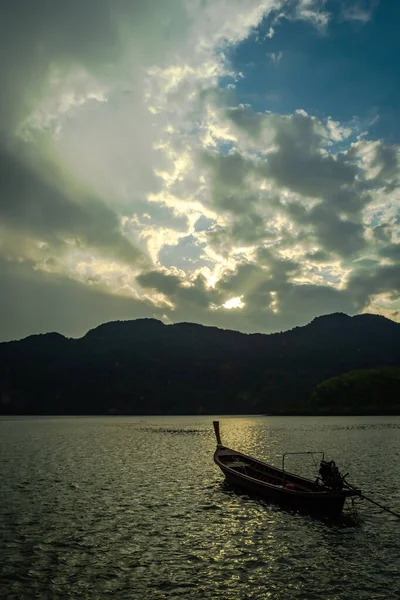 Landschap Hemel Met Kleine Vissersboten Thailand — Stockfoto