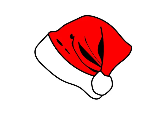 Sombrero Navidad Sobre Fondo Aislado — Vector de stock