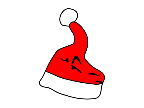 Sombrero Navidad Sobre Fondo Aislado — Vector de stock