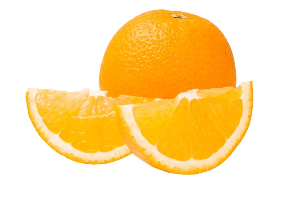 Orange Frukt Vit Bakgrund — Stockfoto