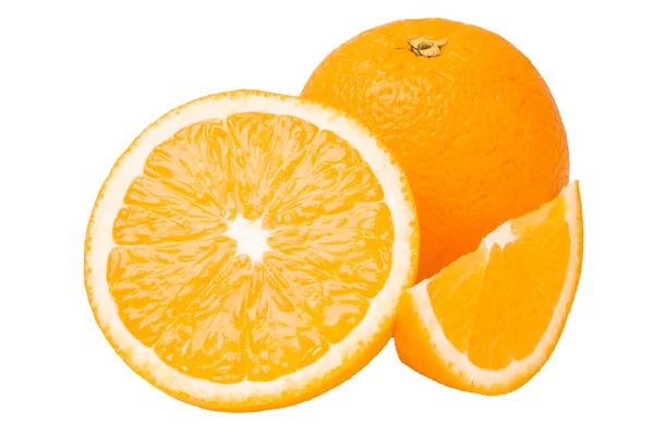 Orange Frukt Vit Bakgrund — Stockfoto