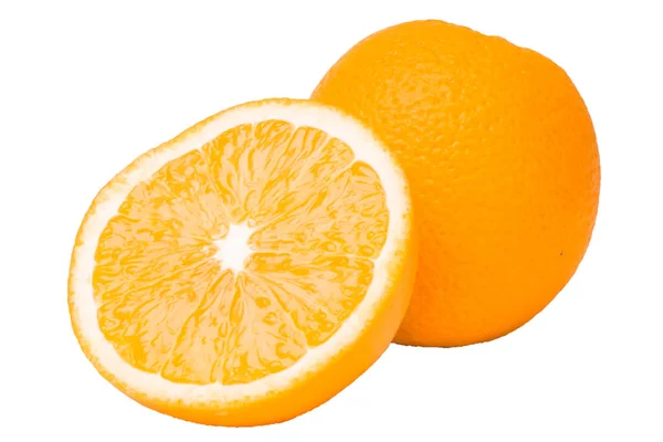 Orange Frukt Vit Bakgrund — Stockfoto