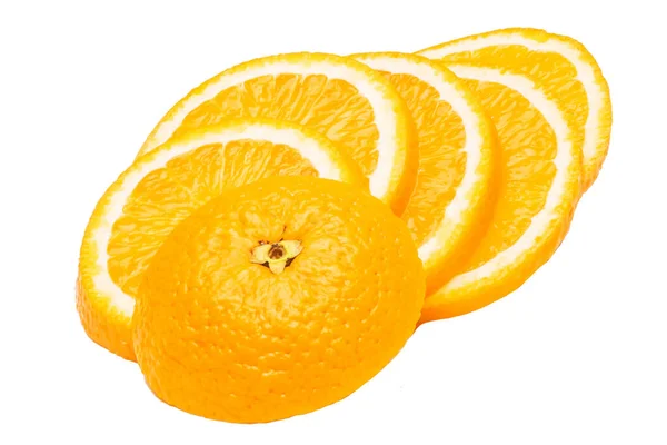 Pomarańczowy Owoc Białym Tle — Zdjęcie stockowe