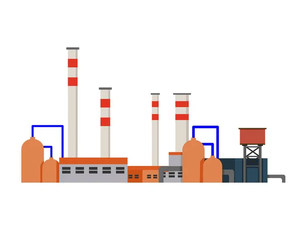 Fabrik Industriegebäude Kraftwerke Vektor — Stockvektor
