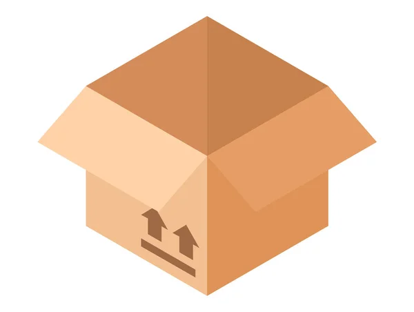 Box Förpackningar Vit Bakgrund Isometrisk — Stock vektor