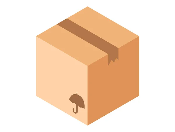 Box Förpackningar Vit Bakgrund Isometrisk — Stock vektor
