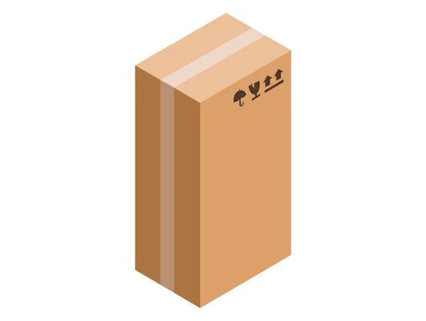 Kartonverpackung Auf Weißem Hintergrund Isometrisch — Stockvektor