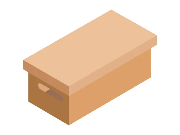 Коробка Упаковки Белом Фоне Изометрические — стоковый вектор