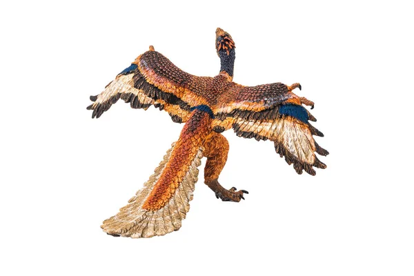 Археоптерикс Динозавр Белом Фоне — стоковое фото