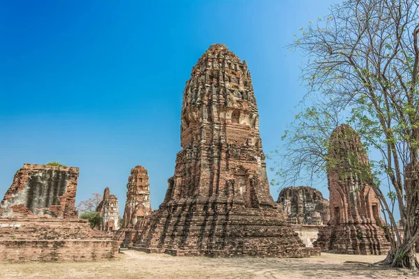 タイ遺跡とアユタヤ歴史公園のアンティーク世界中からの観光客仏崩壊 — ストック写真