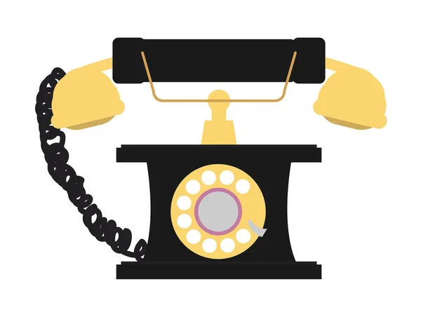 Vintage Telefon Telefon Ikona Design — Stockový vektor