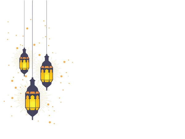 Colorful Hanging Lanterns Islamic Holy Month Ramadan Kareem — Vector de stock