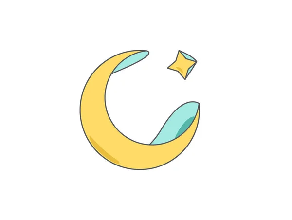 Crescent Moon Star Design Elements Muslim Islamic — Διανυσματικό Αρχείο