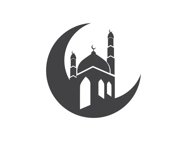 新月和清真寺设计元素 穆斯林伊斯兰教徒 — 图库矢量图片