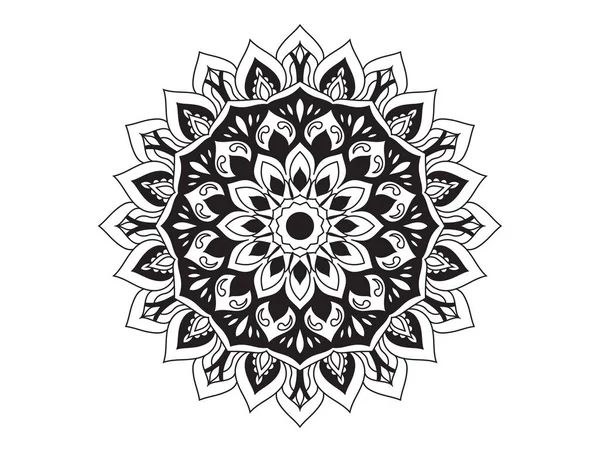 Padrão Círculo Forma Mandala Para Henna Mehndi Tatuagens Ornamentos Decorativos — Vetor de Stock