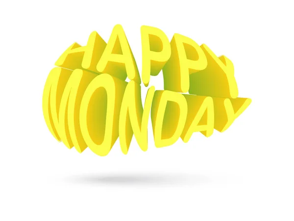 Happy Monday Kolorowe Typografia Powitanie Tekst Happy Card Plakat Baner — Wektor stockowy