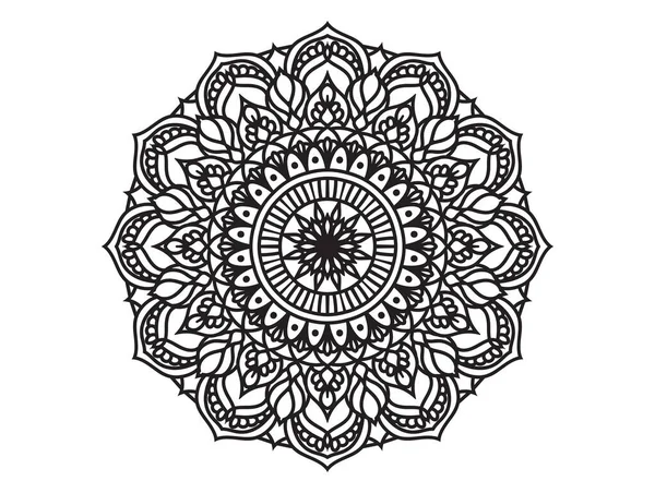 Padrão Círculo Forma Mandala Para Henna Mehndi Tatuagens Ornamentos Decorativos —  Vetores de Stock
