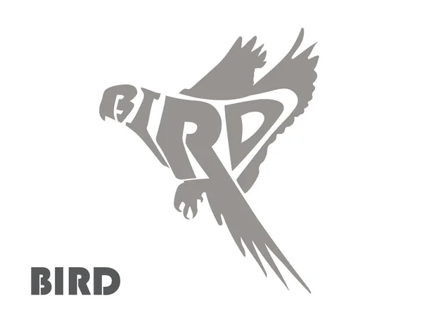 Forme Parola Uccello Arte Parola Isolato — Vettoriale Stock
