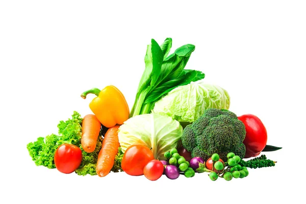 Collection Vegetables Isolated White Background Clipping Path — Stock Photo, Image