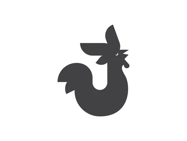 Logo Pollo Rooster Logo Icono Vector Plantilla — Archivo Imágenes Vectoriales