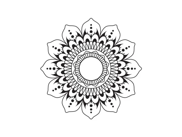 Padrão Círculo Forma Mandala Para Henna Mehndi Tatuagens Ornamentos Decorativos — Vetor de Stock