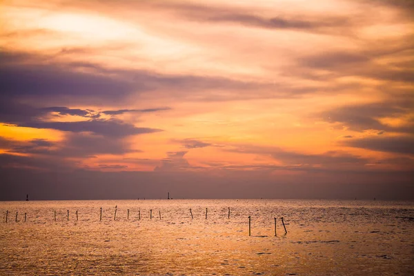 Sunset Sky Dramatic Sunset Clouds Sea Beautiful Sunrise Ocean — Foto Stock