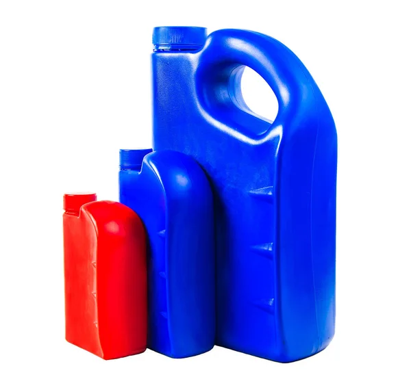 Plastic Container Motor Oil Isolated Car Oil Bottle Clipping Path — Foto Stock