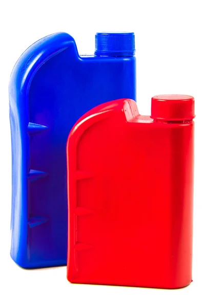 Plastic Container Motor Oil Isolated Car Oil Bottle Clipping Path — Foto Stock