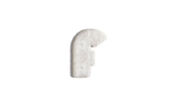 English Alphabet Design Style Fur Hair Clipping Path — Stock Photo, Image