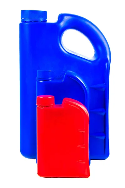 Plastic Container Motor Oil Isolated Car Oil Bottle Clipping Path — Foto Stock