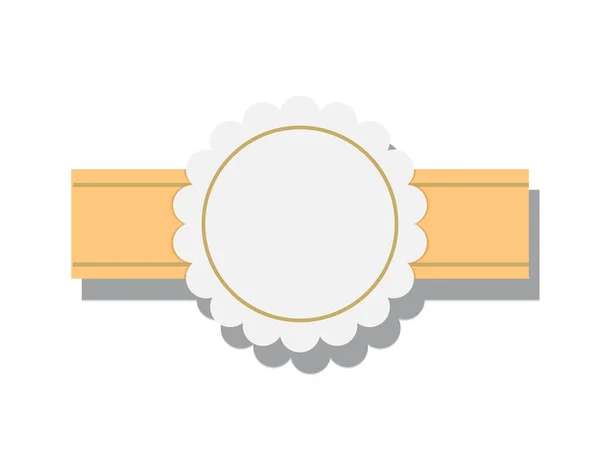 Badge Blanc Élément Vectoriel Design — Image vectorielle