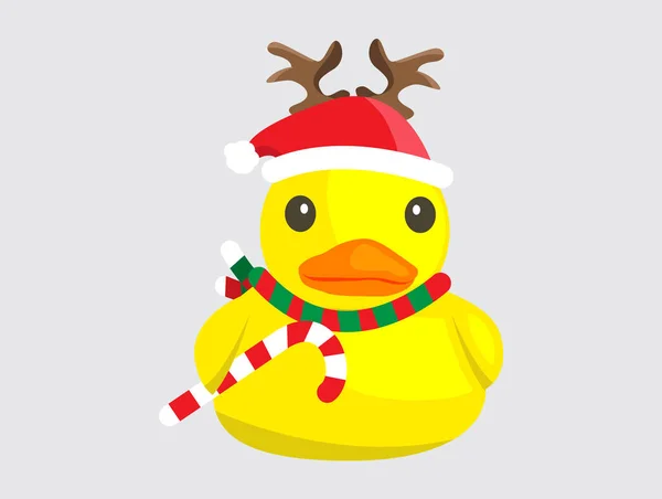 Badeente Gelbe Ente Gummispielzeug Karikatur — Stockvektor