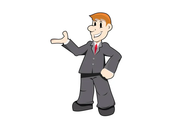Uomo Affari Personaggio Illustrazione Vettore Uomo Affari Personaggio Modello — Vettoriale Stock