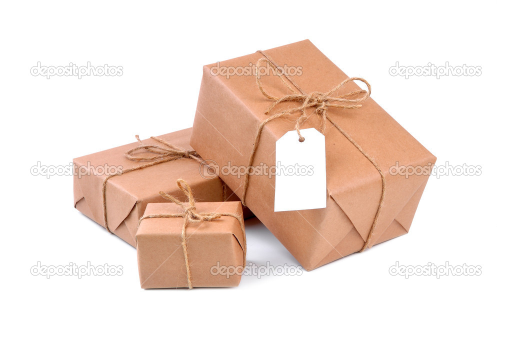 Three brown packages