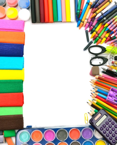 School en office supplies frame — Stockfoto