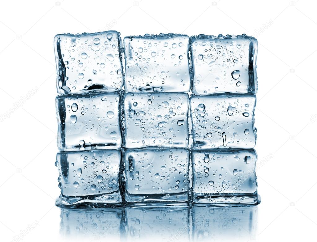 Wall made ​​of ice cubes