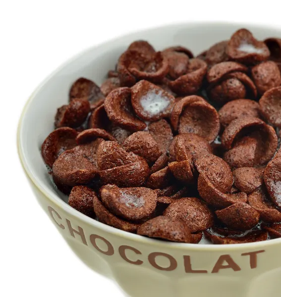 Bowl of chocolate cereals — Stock Photo, Image